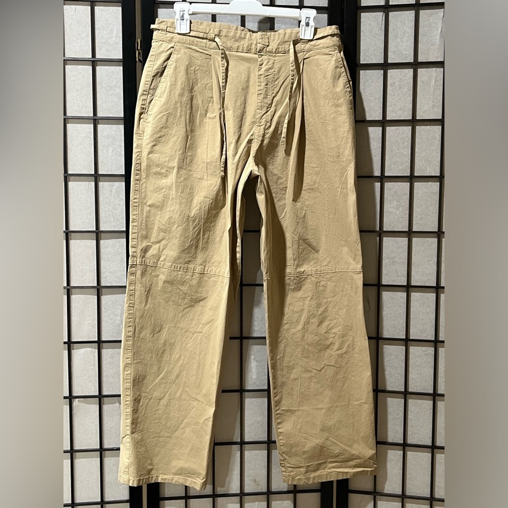 ZARA Casual Drawstring Wide-Leg Khaki Pants WOMEN SIZE L